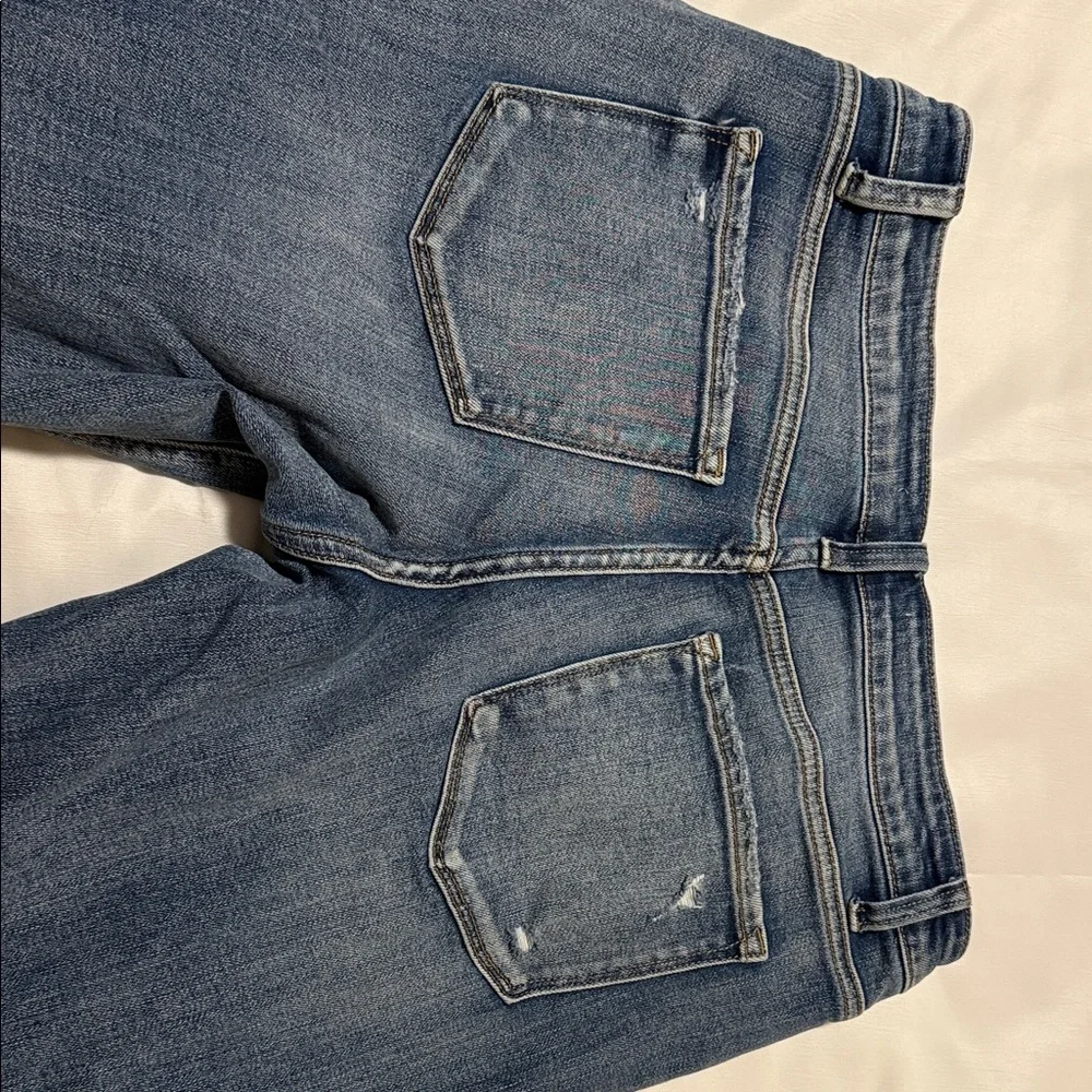 Flying Monkey Mid Rise Cropped Jeans Size 31 Distressed Raw Hem